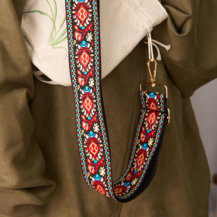 Buddha Stones, böhmische Blumen, geometrische Streifen, Stickerei, verstellbare Handtaschen, Umhängetaschen, Schultertaschen, Taschenriemen, Ersatz - image 24