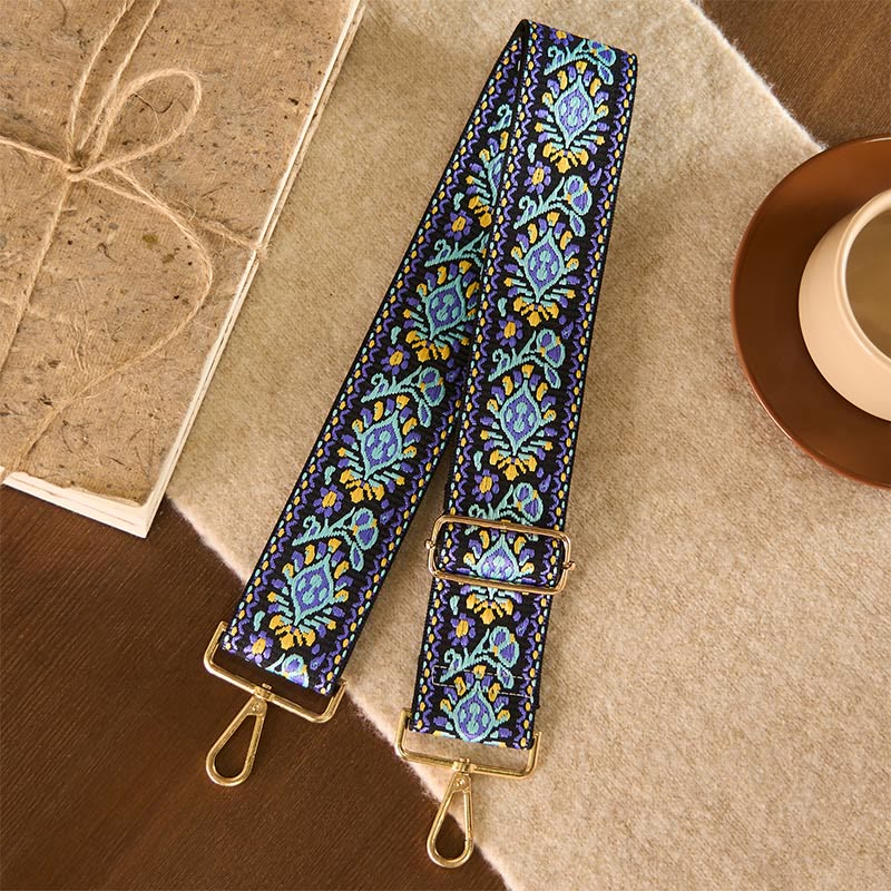 Buddha Stones, böhmische Blumen, geometrische Streifen, Stickerei, verstellbare Handtaschen, Umhängetaschen, Schultertaschen, Taschenriemen, Ersatz - image 1