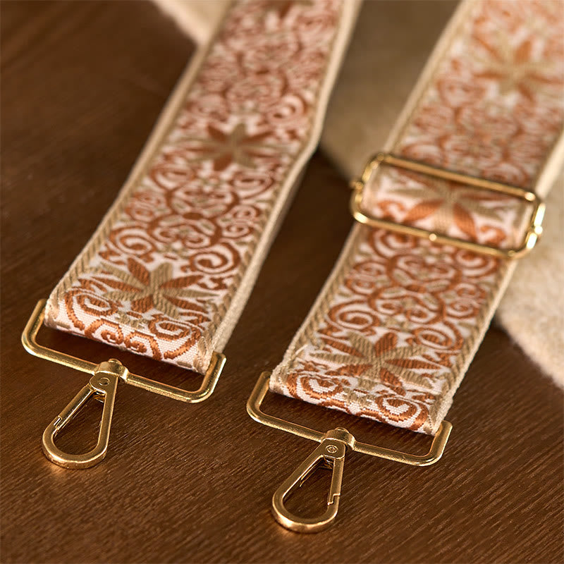 Buddha Stones Bohemian Braun Beige Blumen Geometrische Stickerei Verstellbare Handtaschen Umhängetasche Schultertasche Taschenriemen Ersatz - image 6