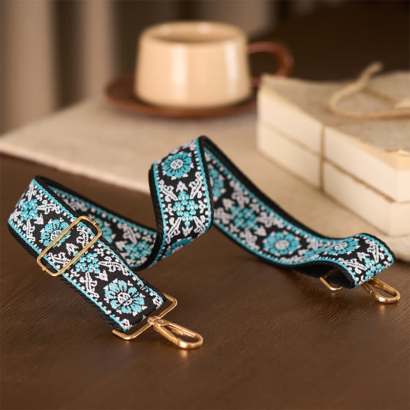 Buddha Stones, böhmische runde Blumen, geometrische Stickerei, verstellbare Handtaschen-, Umhängetaschen- und Schulterriemen, Ersatzriemen - image 4