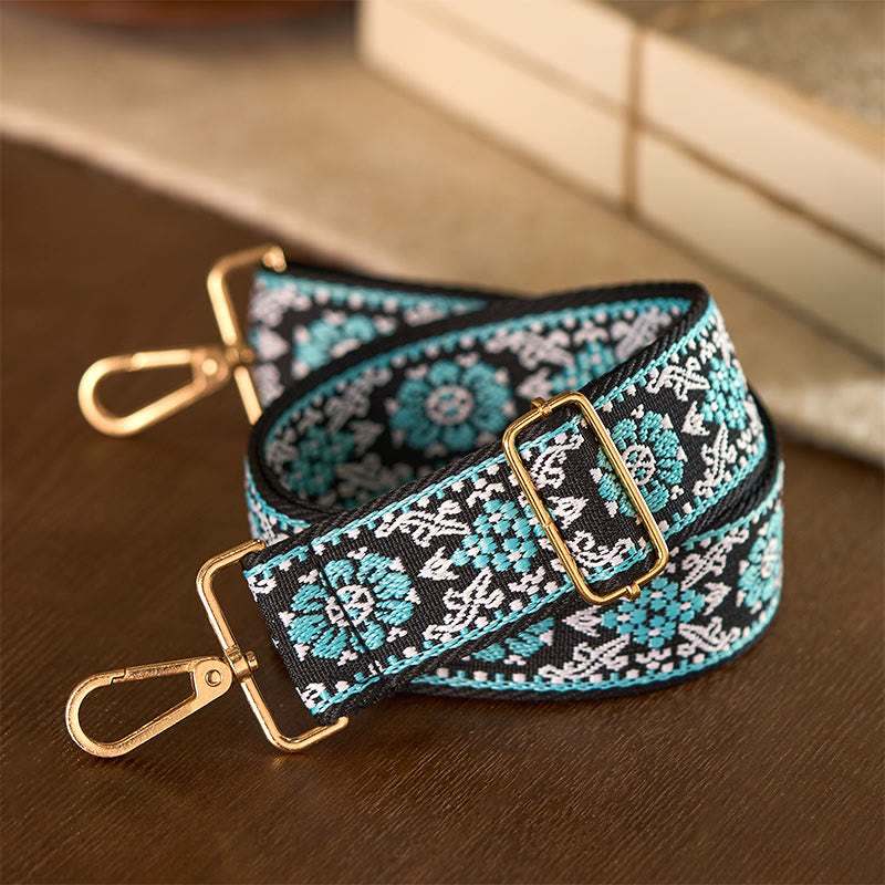 Buddha Stones, böhmische runde Blumen, geometrische Stickerei, verstellbare Handtaschen-, Umhängetaschen- und Schulterriemen, Ersatzriemen - image 3