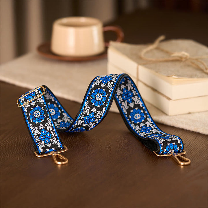 Buddha Stones, böhmische runde Blumen, geometrische Stickerei, verstellbare Handtaschen-, Umhängetaschen- und Schulterriemen, Ersatzriemen - image 12