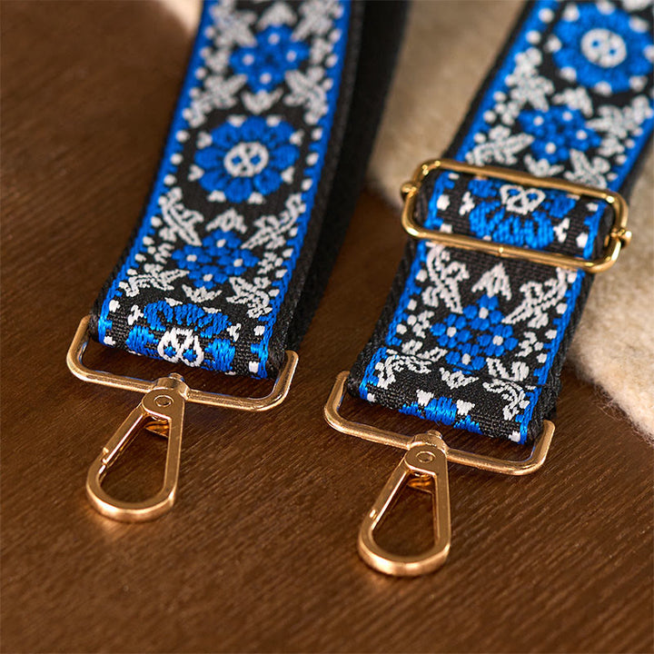 Buddha Stones, böhmische runde Blumen, geometrische Stickerei, verstellbare Handtaschen-, Umhängetaschen- und Schulterriemen, Ersatzriemen - image 13