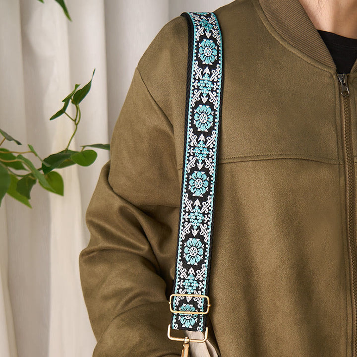 Buddha Stones, böhmische runde Blumen, geometrische Stickerei, verstellbare Handtaschen-, Umhängetaschen- und Schulterriemen, Ersatzriemen - image 5