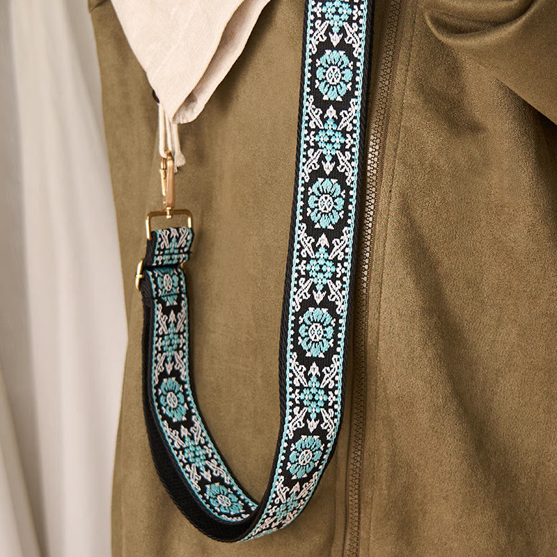 Buddha Stones, böhmische runde Blumen, geometrische Stickerei, verstellbare Handtaschen-, Umhängetaschen- und Schulterriemen, Ersatzriemen - image 6