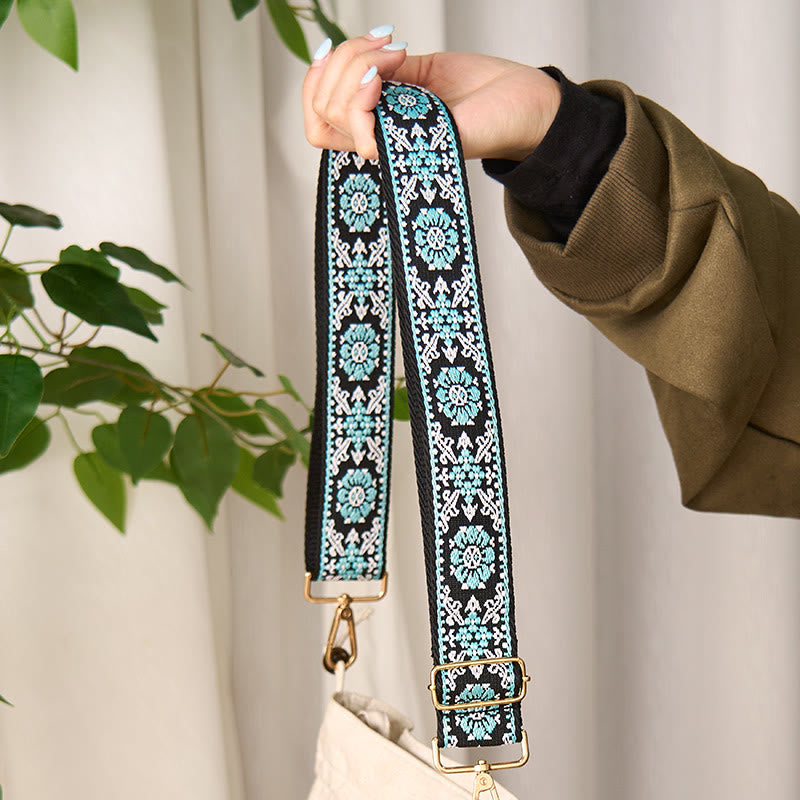 Buddha Stones, böhmische runde Blumen, geometrische Stickerei, verstellbare Handtaschen-, Umhängetaschen- und Schulterriemen, Ersatzriemen - image 2