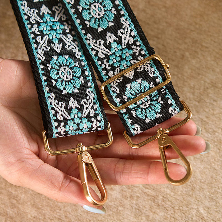 Buddha Stones, böhmische runde Blumen, geometrische Stickerei, verstellbare Handtaschen-, Umhängetaschen- und Schulterriemen, Ersatzriemen - image 8