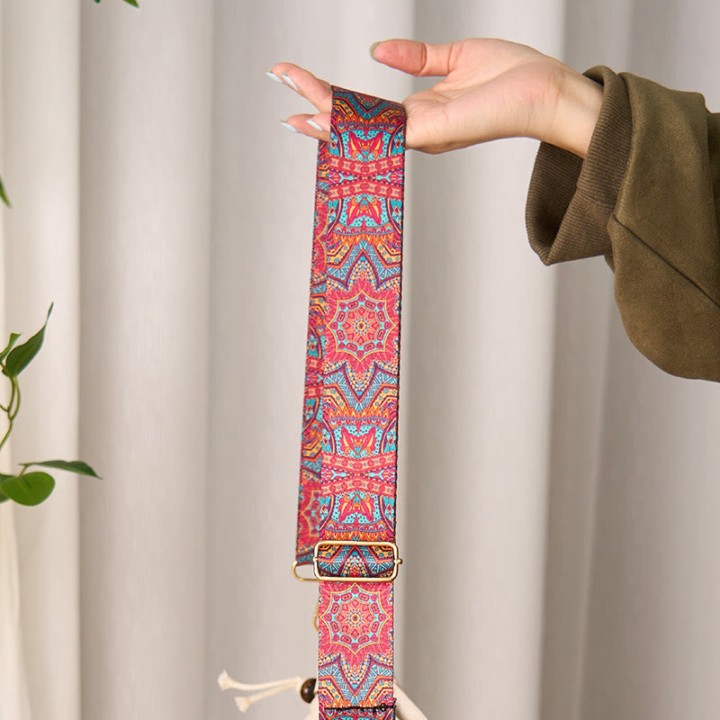 Buddha Stones Bohemian rote Mandara geometrische verstellbare Handtaschen Umhängetasche Schultertasche Geldbörse Ersatzriemen - image 2