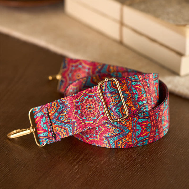 Buddha Stones Bohemian rote Mandara geometrische verstellbare Handtaschen Umhängetasche Schultertasche Geldbörse Ersatzriemen - image 4