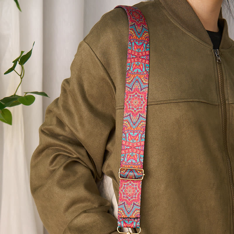 Buddha Stones Bohemian rote Mandara geometrische verstellbare Handtaschen Umhängetasche Schultertasche Geldbörse Ersatzriemen - image 5