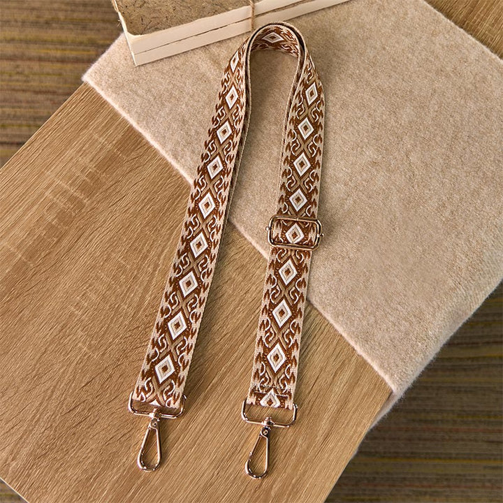 Buddha Stones ​​Boho-Rhombus-Viereckstreifen Geometrischer Jacquard Verstellbare Handtaschen-Umhängetaschen-Schultertaschen-Ersatzriemen - image 14