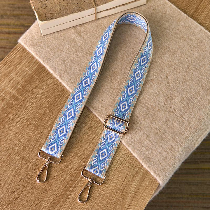 Buddha Stones ​​Boho-Rhombus-Viereckstreifen Geometrischer Jacquard Verstellbare Handtaschen-Umhängetaschen-Schultertaschen-Ersatzriemen - image 1