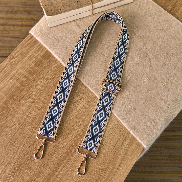 Buddha Stones ​​Boho-Rhombus-Viereckstreifen Geometrischer Jacquard Verstellbare Handtaschen-Umhängetaschen-Schultertaschen-Ersatzriemen - image 8