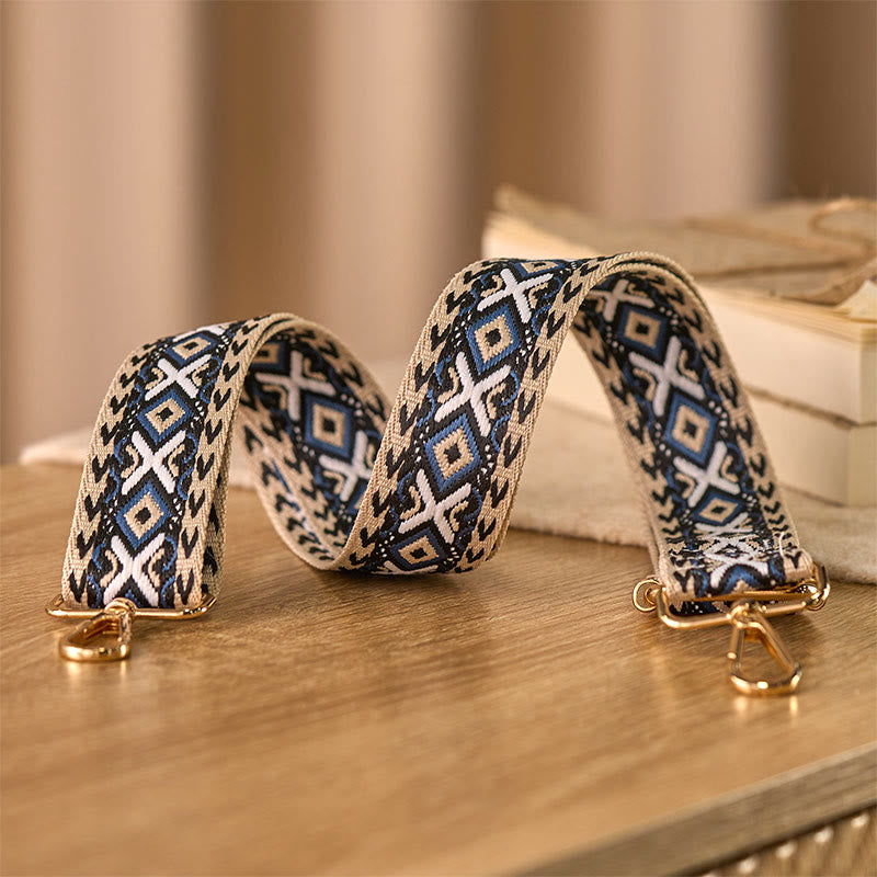 Buddha Stones Boho-Rautenmuster-Streifen-Jacquard-Verstellbare Handtaschen-Umhängetaschen-Schulterriemen zum Austausch - image 2