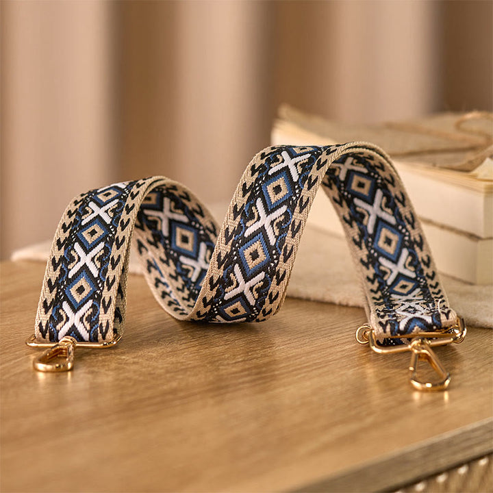 Buddha Stones Boho-Rautenmuster-Streifen-Jacquard-Verstellbare Handtaschen-Umhängetaschen-Schulterriemen zum Austausch - image 2