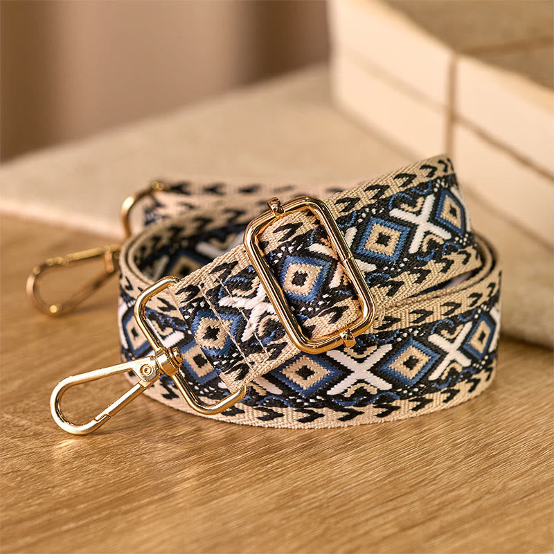 Buddha Stones Boho-Rautenmuster-Streifen-Jacquard-Verstellbare Handtaschen-Umhängetaschen-Schulterriemen zum Austausch - image 3