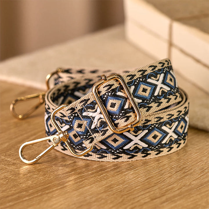 Buddha Stones Boho-Rautenmuster-Streifen-Jacquard-Verstellbare Handtaschen-Umhängetaschen-Schulterriemen zum Austausch - image 3