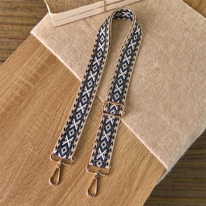 Buddha Stones Boho-Rautenmuster-Streifen-Jacquard-Verstellbare Handtaschen-Umhängetaschen-Schulterriemen zum Austausch - image 1