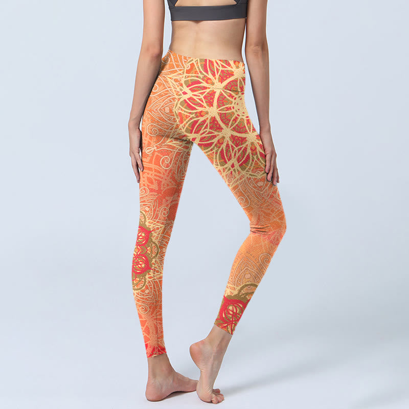 Leggings mit Buddha Stones , symmetrischem geometrischem Muster, Yogahose für Damen - image 4