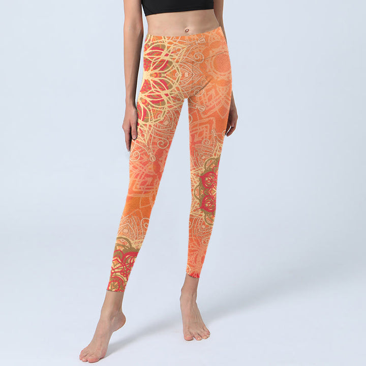 Leggings mit Buddha Stones , symmetrischem geometrischem Muster, Yogahose für Damen - image 5