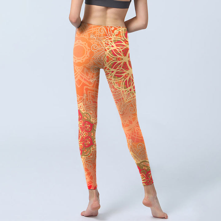 Leggings mit Buddha Stones , symmetrischem geometrischem Muster, Yogahose für Damen - image 6