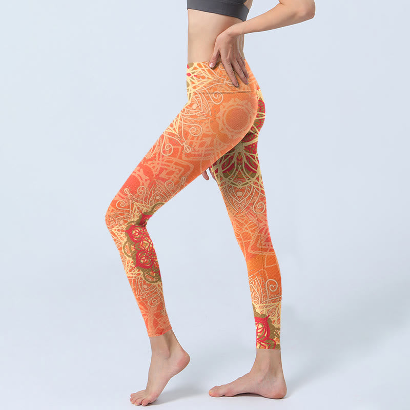 Leggings mit Buddha Stones , symmetrischem geometrischem Muster, Yogahose für Damen - image 2