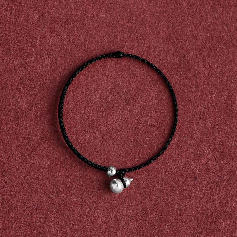 Buddha Stones ​​925 Sterling Silber Kürbis Glücksbringer Armband mit Schnurverbindung - Kürbis Schwarzes Seil - 15-20 cm - image 13