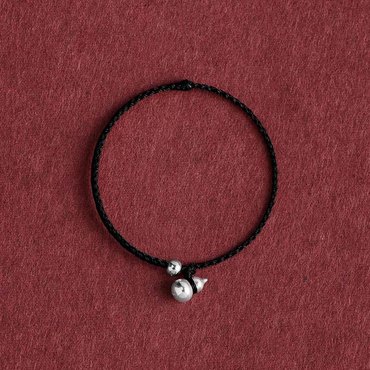 Buddha Stones ​​925 Sterling Silber Kürbis Glücksbringer Armband mit Schnurverbindung - Kürbis Schwarzes Seil - 15-20 cm - image 13