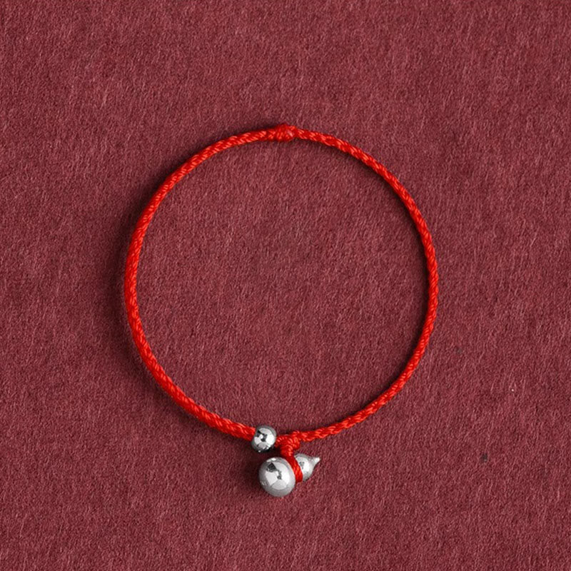 Buddha Stones ​​925 Sterling Silber Kürbis Glücksbringer Armband mit Schnurverbindung - image 0
