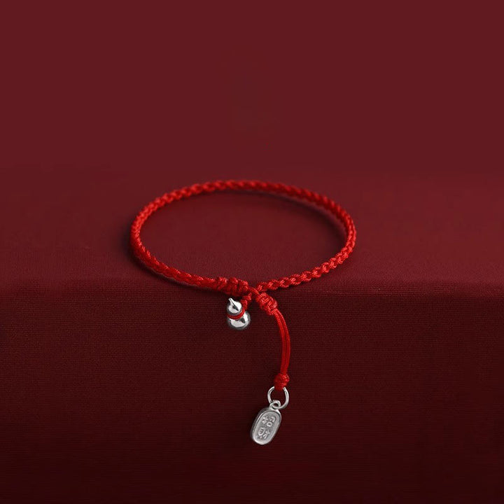 Buddha Stones ​​925 Sterling Silber Kürbis Glücksbringer Armband mit Schnurverbindung - Kürbis & Glücksbringer Rotes Seil - 15-20 cm - image 16