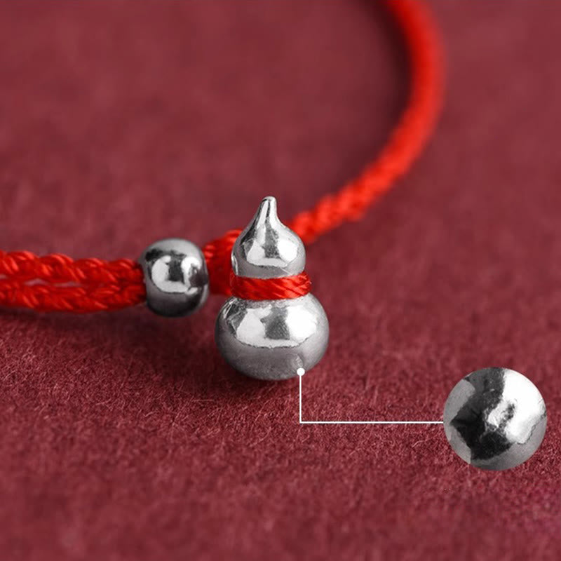 Buddha Stones ​​925 Sterling Silber Kürbis Glücksbringer Armband mit Schnurverbindung - image 5