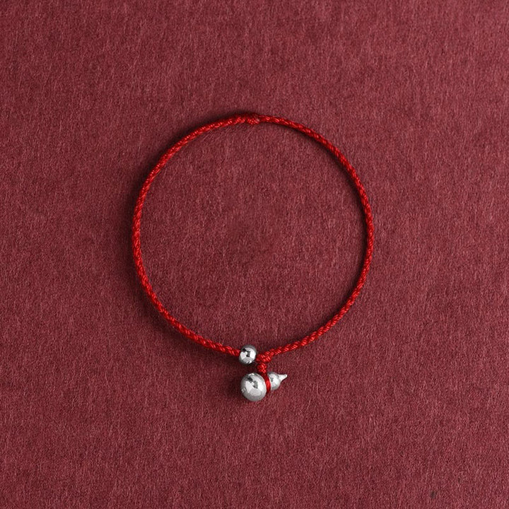 Buddha Stones ​​925 Sterling Silber Kürbis Glücksbringer Armband mit Schnurverbindung - Kürbis, dunkelrotes Seil - 15-20 cm - image 11