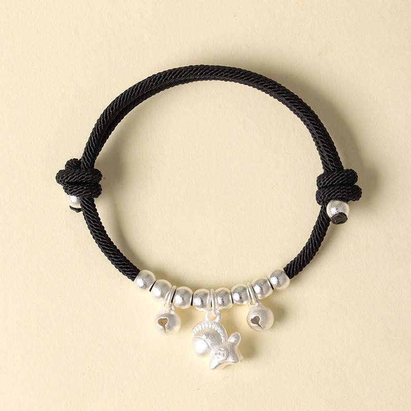 Buddha Stones, Jahr des Pferdes, verschiedene Pferdemotive, Seil, Glück, Stärke, verstellbares Armband - Silver Horse, schwarzes Seil - image 10