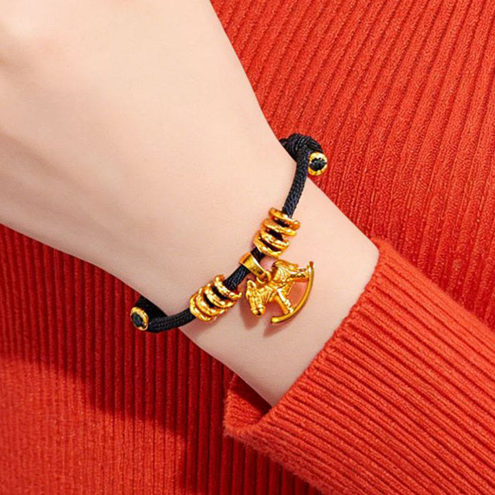 Buddha Stones ​​Jahr des Pferdes Einfaches Pferde-Kreis-Charm-Seil-Glaubensarmband - image 14