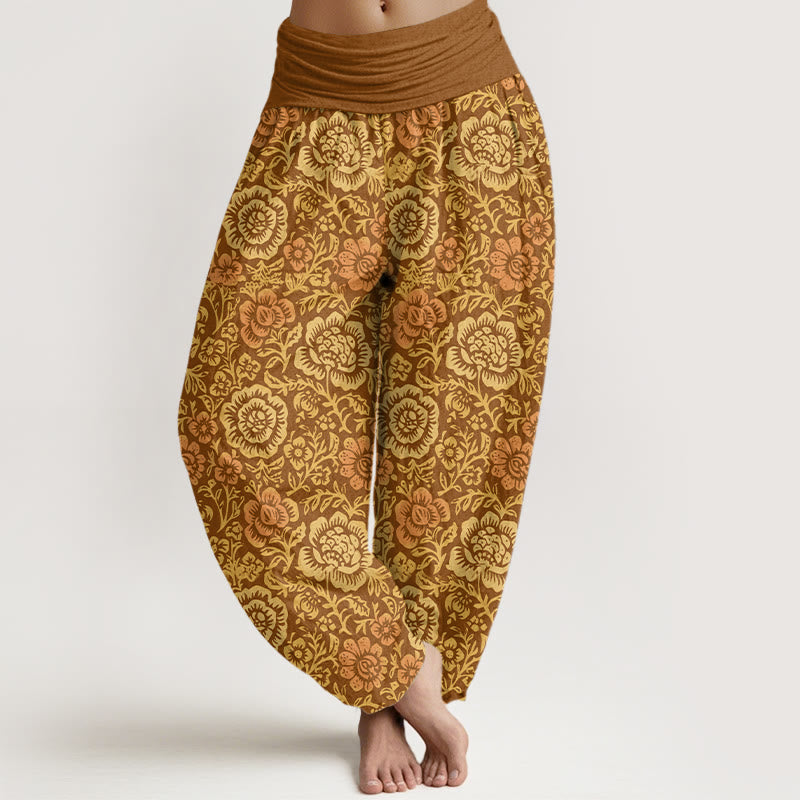 Buddha Stones Damen-Haremshose aus reiner Baumwolle mit Vintage-Blumenmuster im Landhausstil und elastischem Bund - Peru - US16, UK/AU20, EU48 (3XL) - image 8