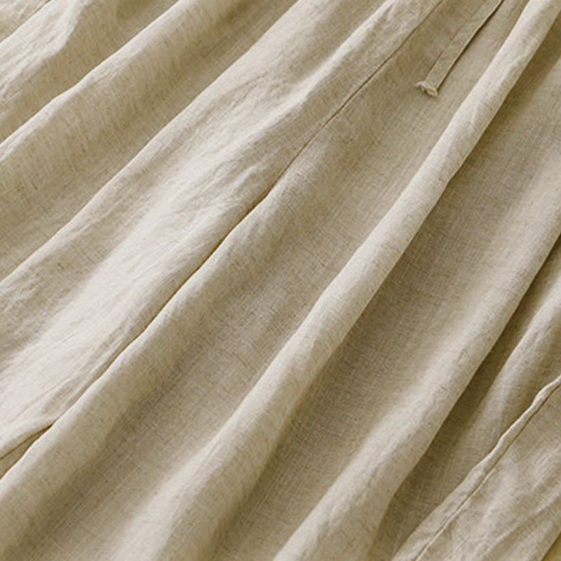 Buddha Stones Sommer-Caprihose aus Baumwolle mit elastischem Bund und Taschen - image 6