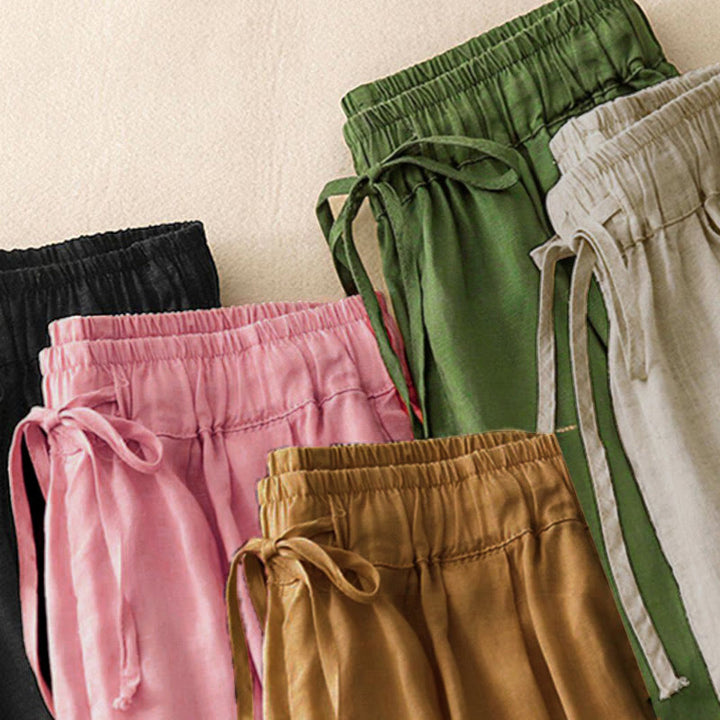 Buddha Stones Sommer-Caprihose mit elastischem Bund und Taschen - image 33