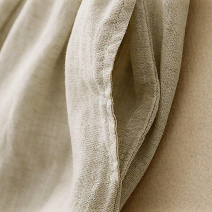 Buddha Stones Sommer-Caprihose aus Baumwolle mit elastischem Bund und Taschen - image 4