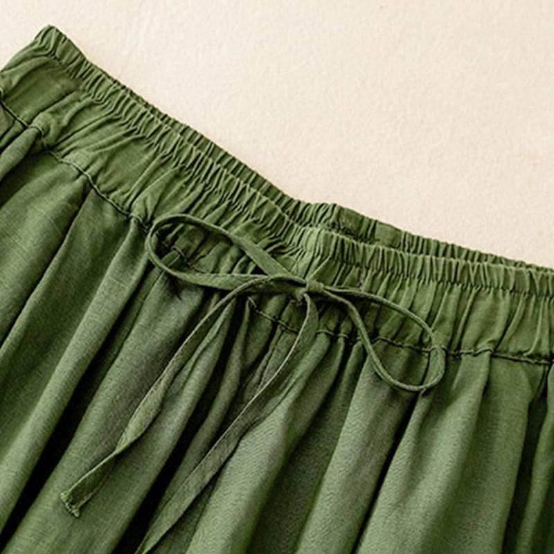 Buddha Stones Sommer-Caprihose mit elastischem Bund und Taschen - image 28