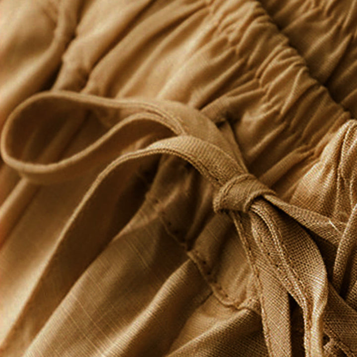 Buddha Stones Sommer-Caprihose aus Baumwolle mit elastischem Bund und Taschen - image 24