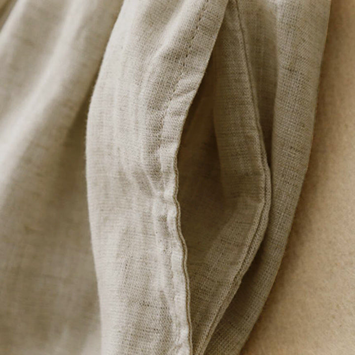 Buddha Stones Sommer-Caprihose aus Baumwolle mit elastischem Bund und Taschen - image 3