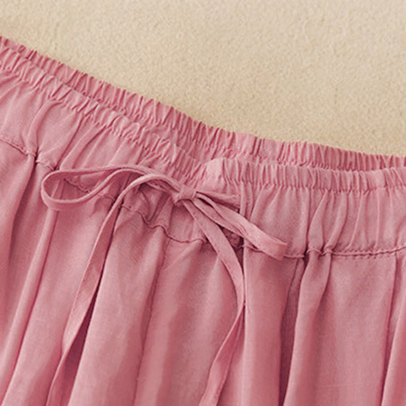 Buddha Stones Sommer-Caprihose aus Baumwolle mit elastischem Bund und Taschen - image 19