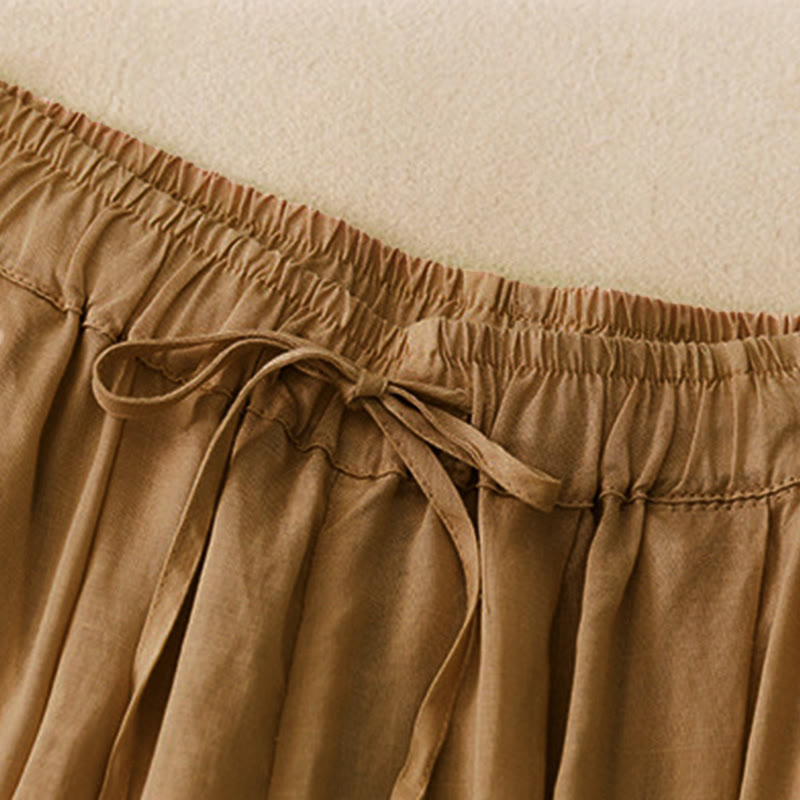 Buddha Stones Sommer-Caprihose aus Baumwolle mit elastischem Bund und Taschen - image 23