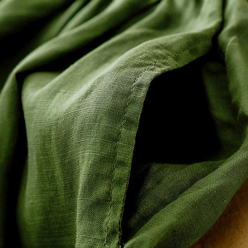 Buddha Stones Sommer-Caprihose aus Baumwolle mit elastischem Bund und Taschen - image 29