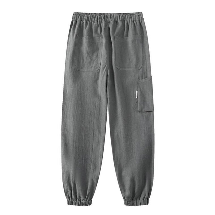 Buddha Stones Sommer-Herrenhose aus Ramie-Leinen-Baumwolle, knöchellang, mit elastischen Bündchen, schmal zulaufend und mit Taschen - image 12