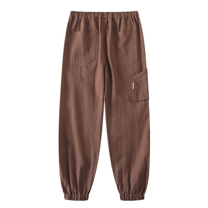 Buddha Stones Sommer-Herrenhose aus Ramie-Leinen-Baumwolle, knöchellang, mit elastischen Bündchen, schmal zulaufend und mit Taschen - image 16