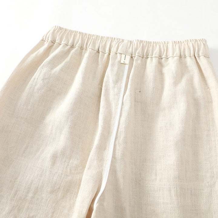 Buddha Stones Sommer-Herrenhose aus Ramie-Leinen-Baumwolle, knöchellang, mit elastischen Bündchen, schmal zulaufend und mit Taschen - image 8
