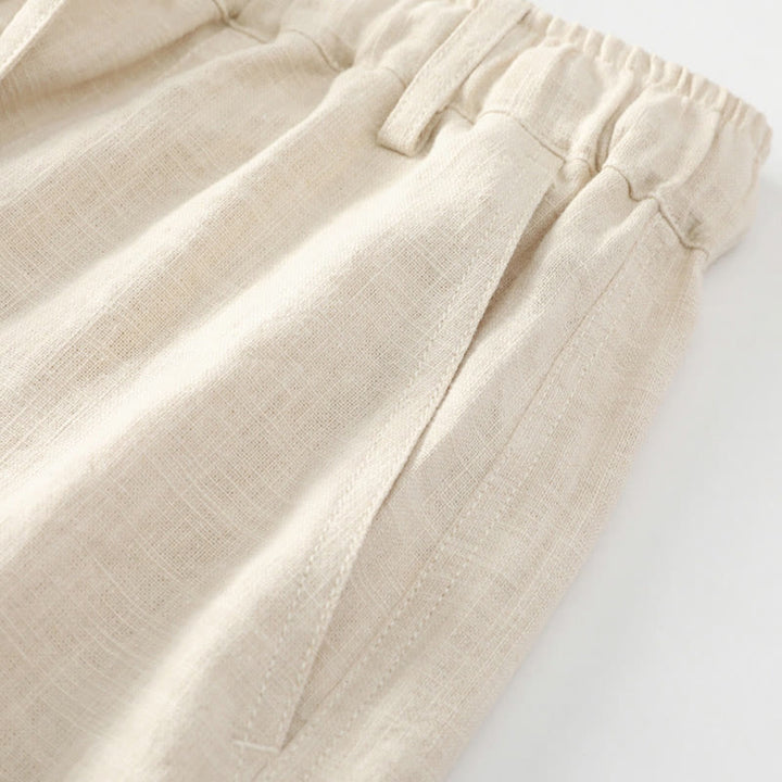 Buddha Stones Sommer-Herrenhose aus Ramie-Leinen-Baumwolle, knöchellang, mit elastischen Bündchen, schmal zulaufend und mit Taschen - image 4