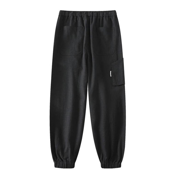 Buddha Stones Sommer-Herrenhose aus Ramie-Leinen-Baumwolle, knöchellang, mit elastischen Bündchen, schmal zulaufend und mit Taschen - image 14