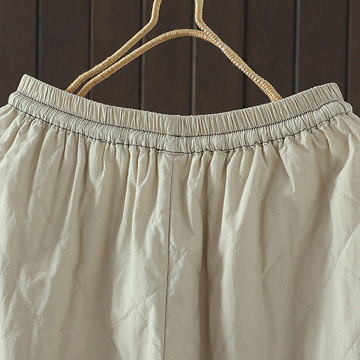 Damenhose mit Buddha Stones -Rhombusmuster, dickes Baumwoll-Polyester-Gewebe und Taschen - image 8